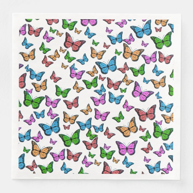 Vintage Butterfly Papillon Old Illustration Art Napkin (Front)