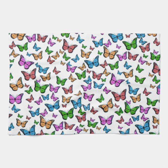 Vintage Butterfly Papillon Old Illustration Art Tea Towel (Horizontal)