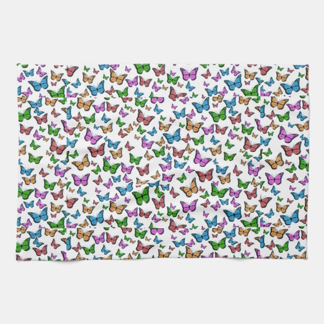 Vintage Butterfly Papillon Old Illustration Art Tea Towel (Horizontal)