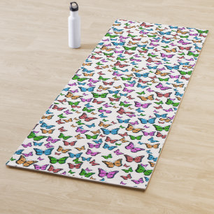 Vintage Butterfly Papillon Old Illustration Art Yoga Mat