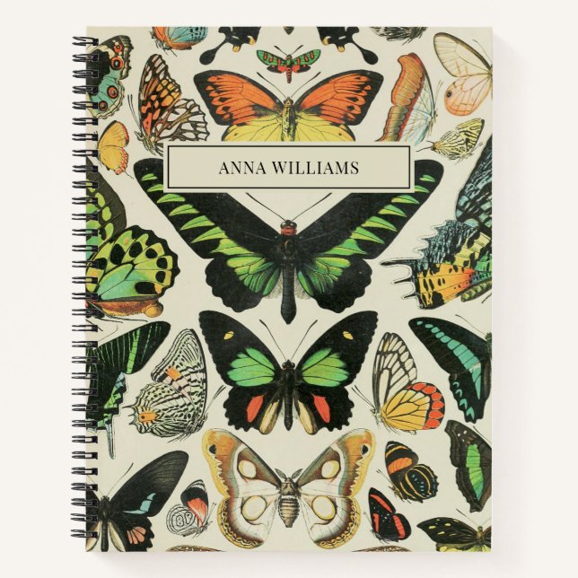 Vintage Butterfly Personalised Notebook (Front)