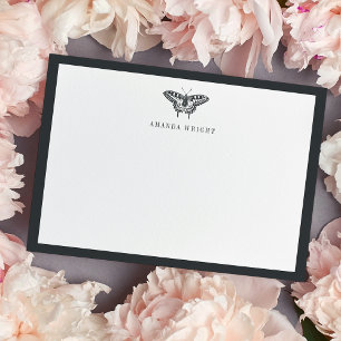 Vintage Butterfly   Personalised Stationery Flat Card