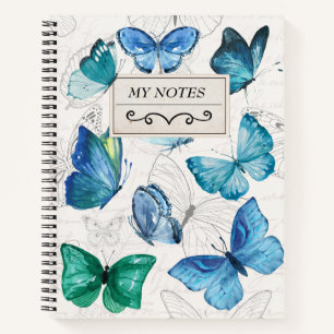 Vintage Butterfly  Personalized Name Notebook