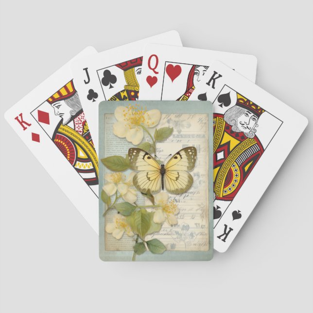 Vintage Butterfly Playing Cards (Back)