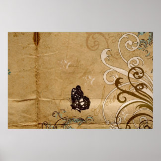 Vintage butterfly Poster