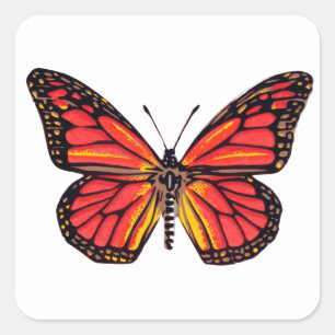 Vintage Butterfly Print Square Sticker