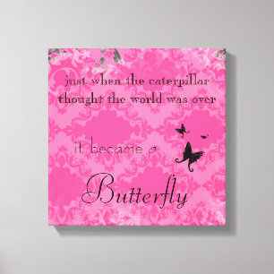 Vintage Butterfly Quote Canvas Print