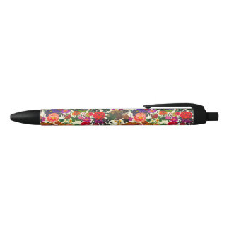Vintage Butterfly Rabbit Garden Floral Watercolor Black Ink Pen