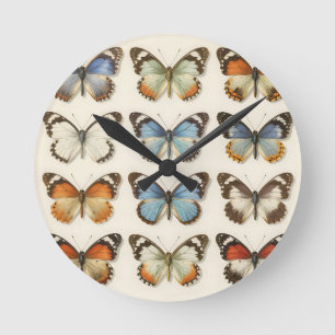 Vintage Butterfly Specimen Collection Round Clock