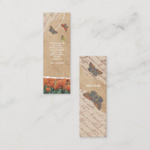 Vintage Butterfly style mini Bookmark 