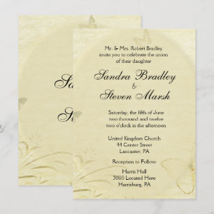 Vintage Butterfly Wedding Invitation