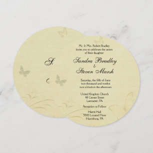 Vintage Butterfly Wedding Invitation