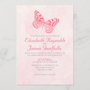 Vintage Butterfly Wedding Invitations