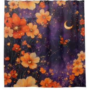Vintage Butterfly Wildflower (10) Shower Curtain