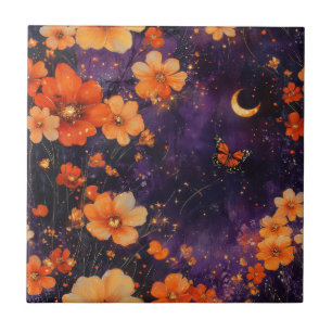 Vintage Butterfly Wildflower (10) Tile