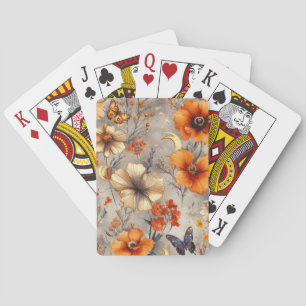 Vintage Butterfly Wildflower (12) Playing Cards