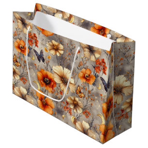 Vintage Butterfly Wildflower (1) Large Gift Bag