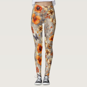 Vintage Butterfly Wildflower (1) Leggings