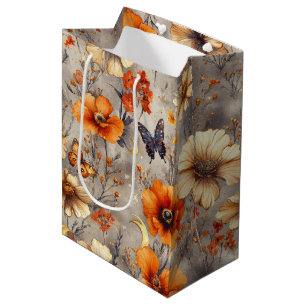 Vintage Butterfly Wildflower (1) Medium Gift Bag