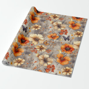 Vintage Butterfly Wildflower (1) Wrapping Paper