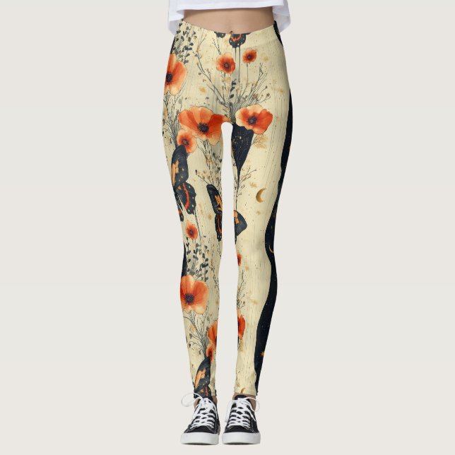 Vintage Butterfly Wildflower (2) Leggings (Front)