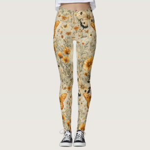 Vintage Butterfly Wildflower (4) Leggings