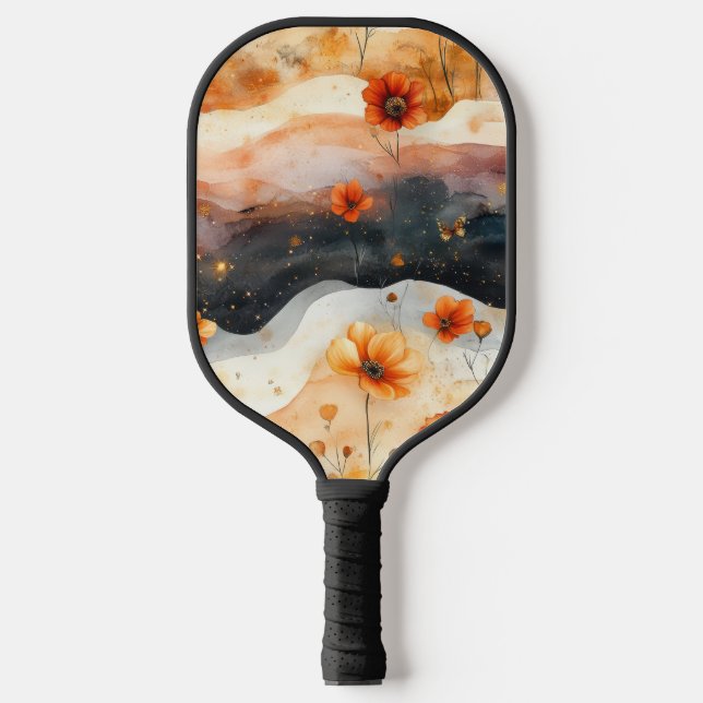 Vintage Butterfly Wildflower (4) Pickleball Paddle (Front)