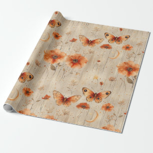 Vintage Butterfly Wildflower (4) Wrapping Paper