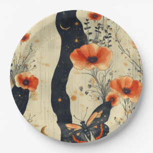 Vintage Butterfly Wildflower (6) Paper Plate