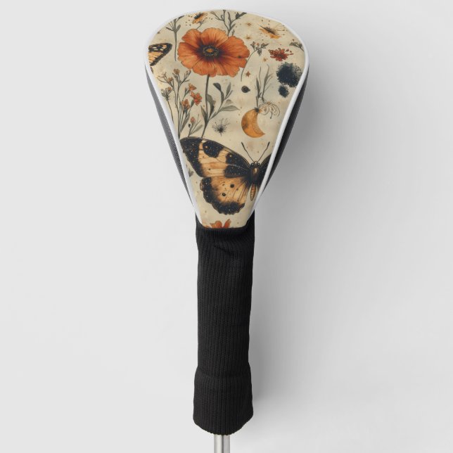 Vintage Butterfly Wildflower (7) Golf Head Cover (Front)