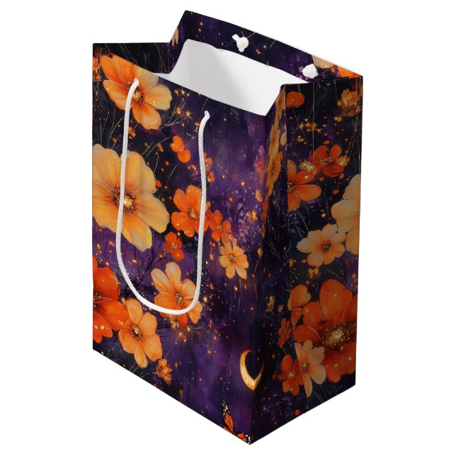 Vintage Butterfly Wildflower (7) Medium Gift Bag (Front Angled)