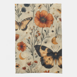 Vintage Butterfly Wildflower (7) Tea Towel