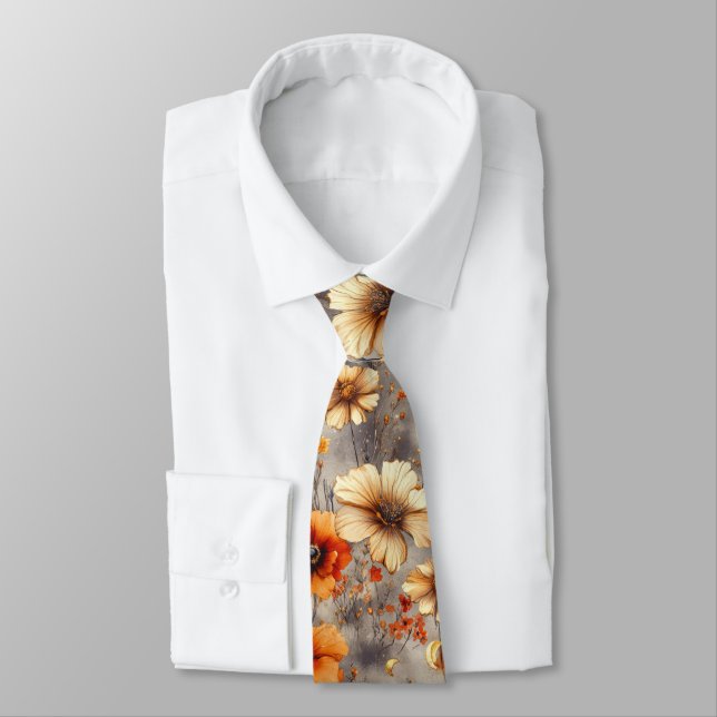Vintage Butterfly Wildflower (8) Tie (Tied)