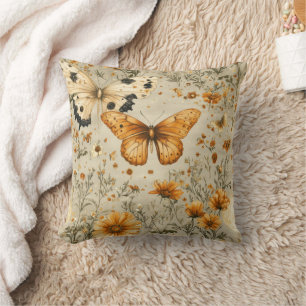 Vintage Butterfly Wildflower (9) Cushion