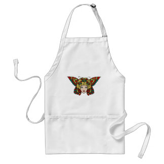 Vintage Butterfly Woman Tattoo Art Standard Apron
