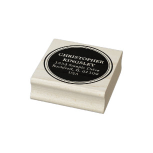 Vintage Button black & white + your ideas Rubber Stamp