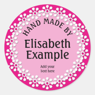 Vintage button trans. white 1 + your backg. & Text Classic Round Sticker