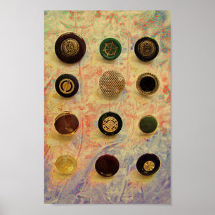 Vintage Buttons Poster