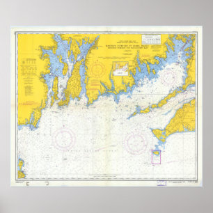 Vintage Buzzards Bay, Vineyard Map Sound Poster