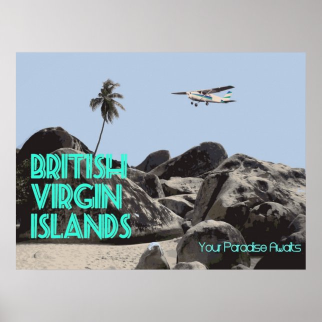 Vintage BVI Travel Poster (Front)
