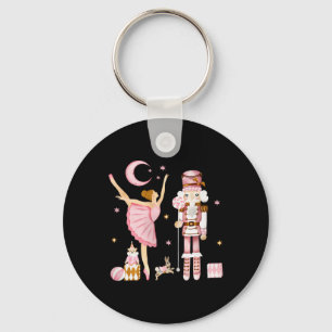 Vintage Byllet Nutcracker Christmas Pink Xmas Wome Key Ring