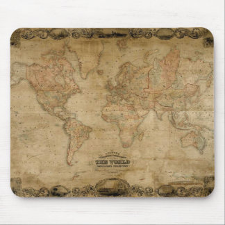 Vintage c1847 Colton's Old World Map Mousepad