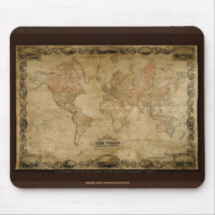 Vintage c1847 Colton's Old World Map Mousepad