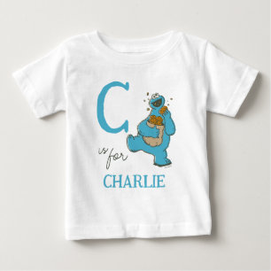 Vintage - C is for Cookie Monster   Add Your Name Baby T-Shirt
