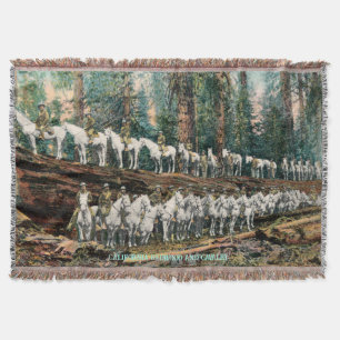 Vintage CA Redwood and Cavalry Throw Blanket