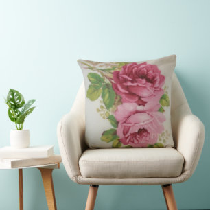 Vintage Cabbage Rose Elegance Cushion