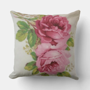 Vintage Cabbage Rose Elegance  Cushion