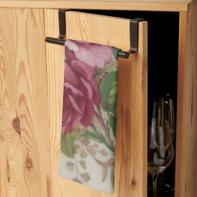 Vintage Cabbage Rose Elegance  Kitchen Towels (Thirds Fold)