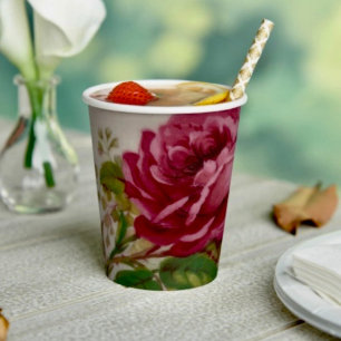 Vintage Cabbage Rose  Elegance Paper cup