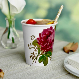 Vintage Cabbage Rose  Elegance Paper cup